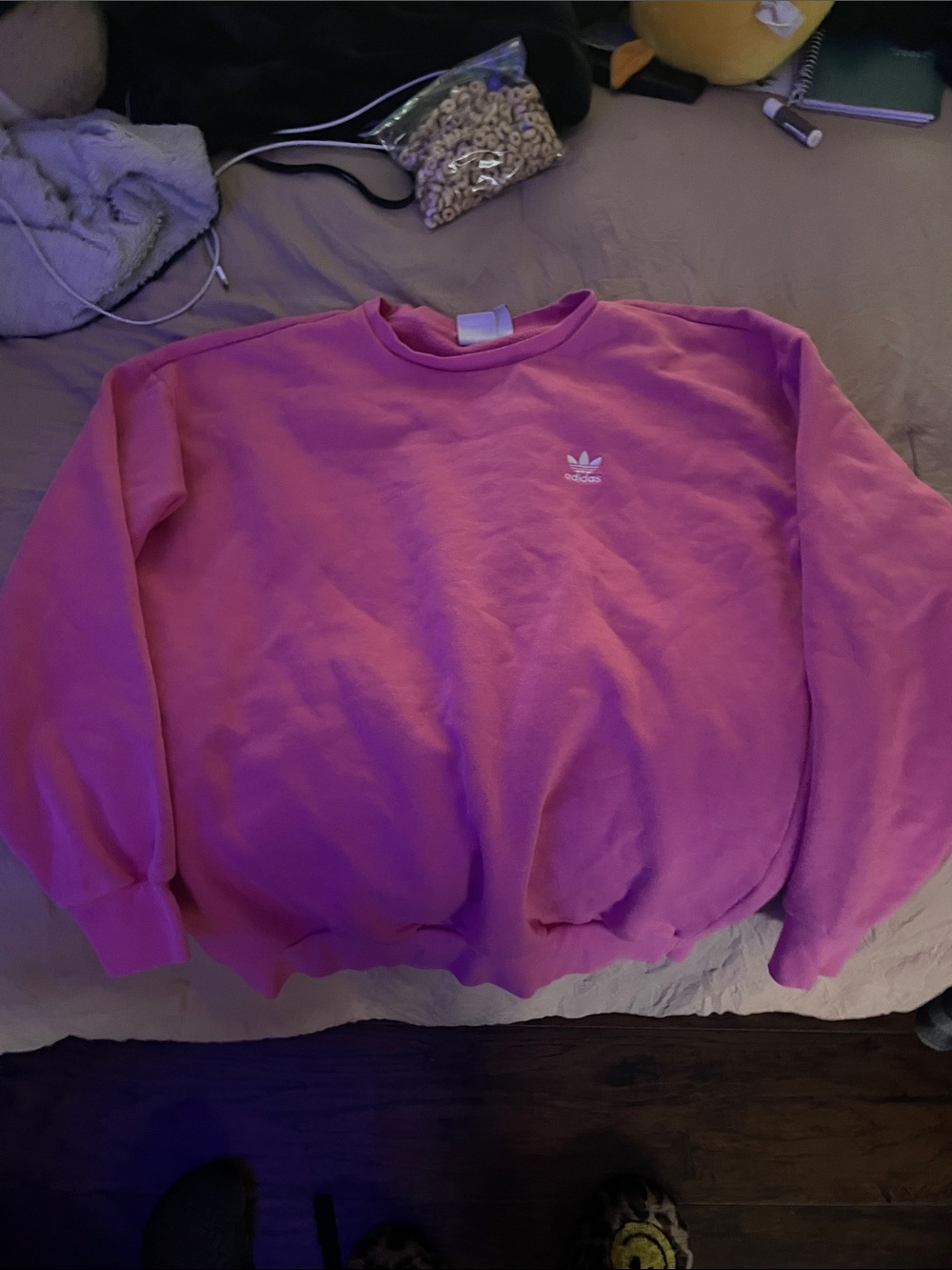 adidas Men’s Pink Trefoil Crewneck Sweatshirt